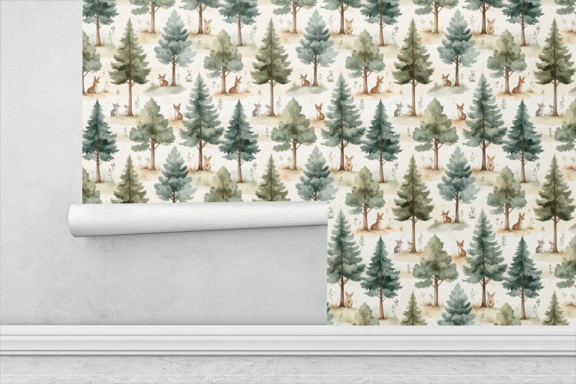Gentle Woodland Trees Wallpaper Peel and Stick Wallpaper | Accent Haus