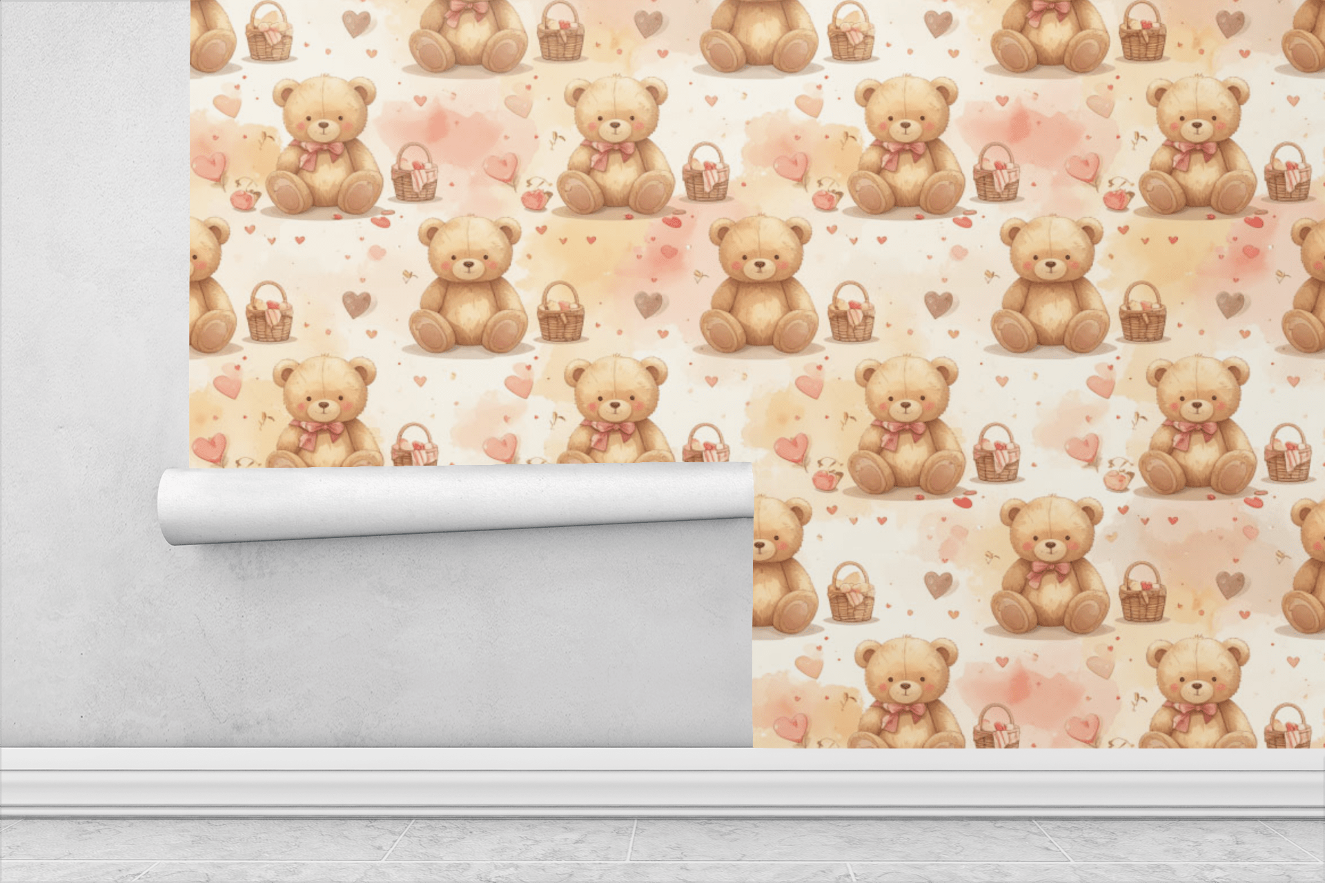 Teddy Bear Picnic Wallpaper Peel and Stick Wallpaper | Accent Haus