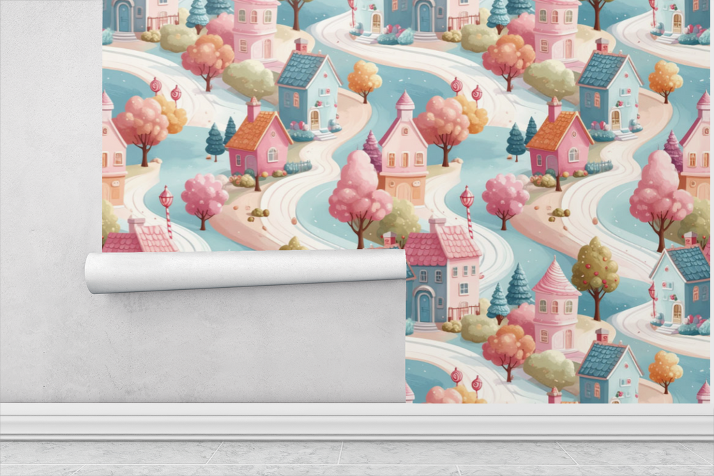 Candy Forest Village Wallpaper