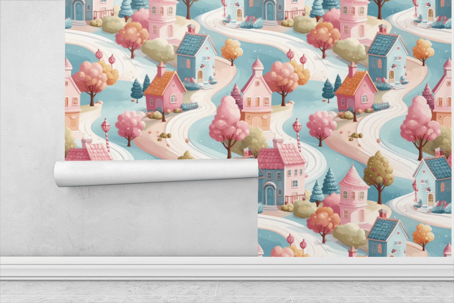 Candy Forest Village Wallpaper Peel and Stick Wallpaper | Accent Haus