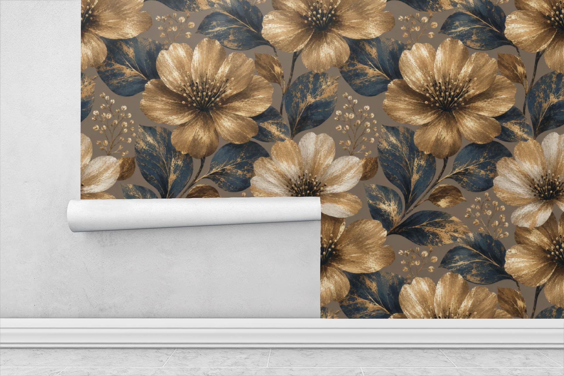 Bronze Bloom Wallpaper