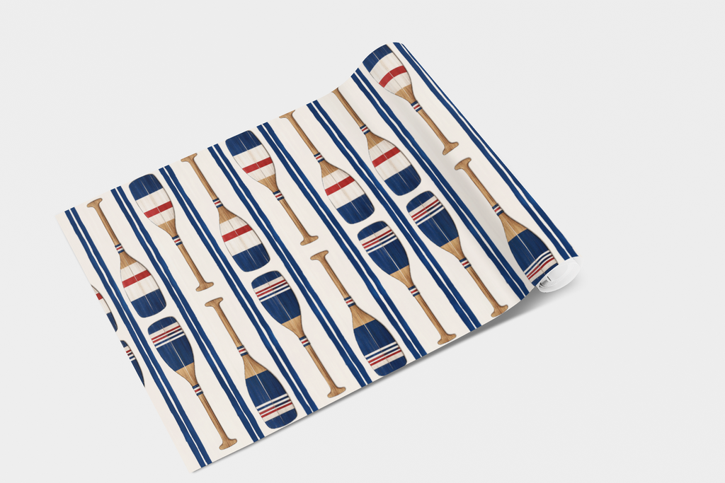 Lakeview Oars Stripe Wallpaper