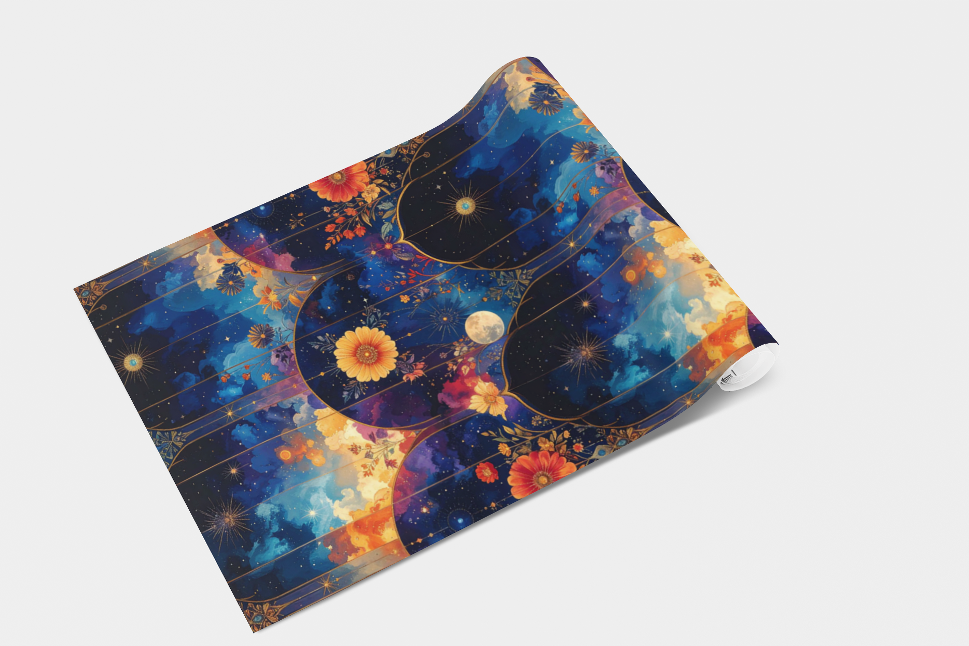 Blended Celestial Flowers Wallpaper