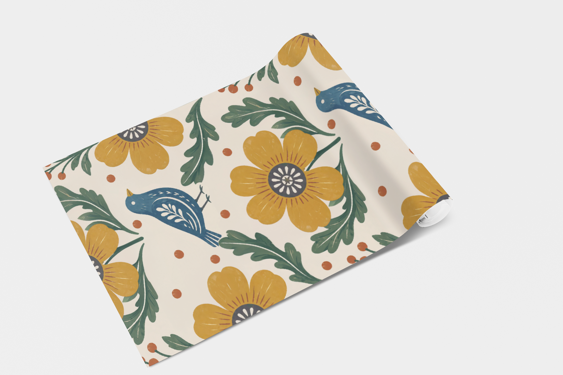 Scandinavian Folk Pattern Wallpaper