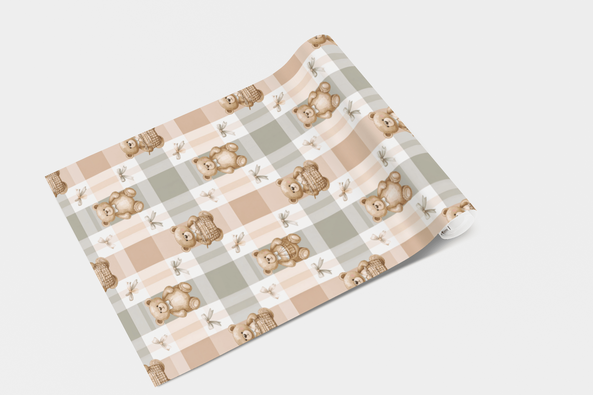 Teddy Bear Picnic Plaid Wallpaper Peel and Stick Wallpaper | Accent Haus