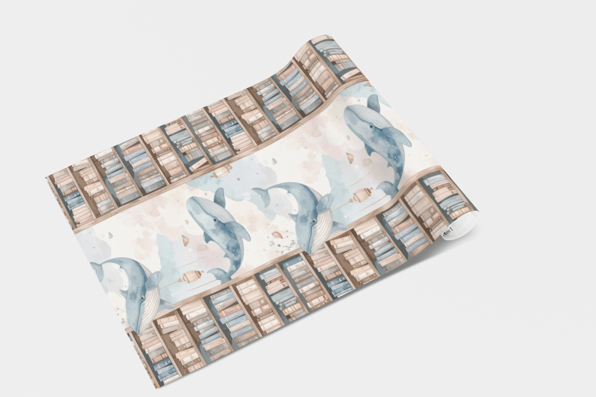 Whale Library Towers Wallpaper Peel and Stick Wallpaper | Accent Haus