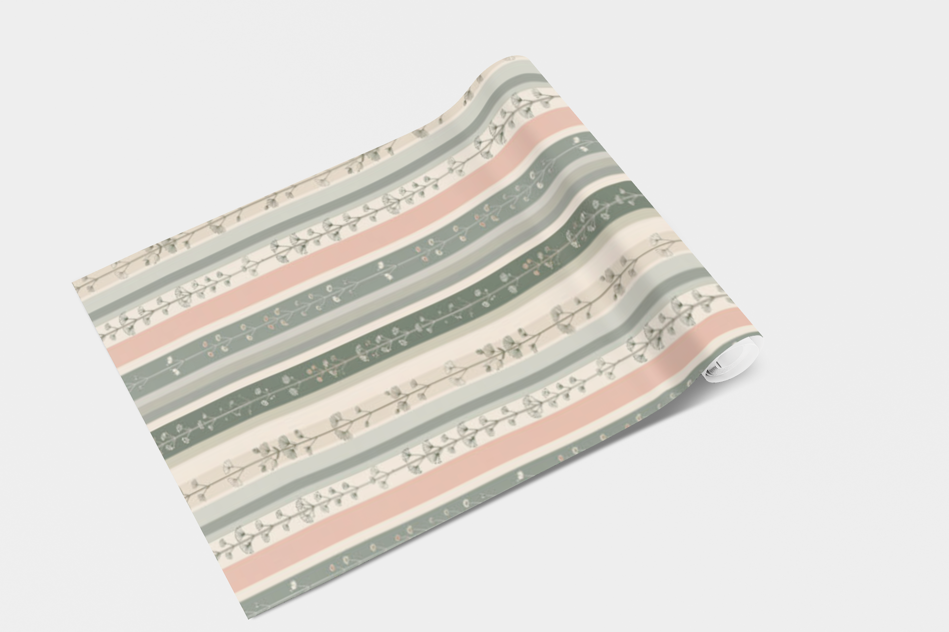 Minimalist Botanical Stripes Wallpaper