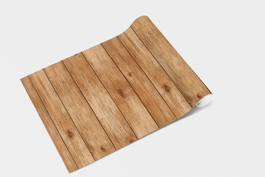 Rustic Wood Panel Illusion Wallpaper