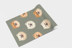 Pomeranian Cloud - Linocut Bloom Wallpaper