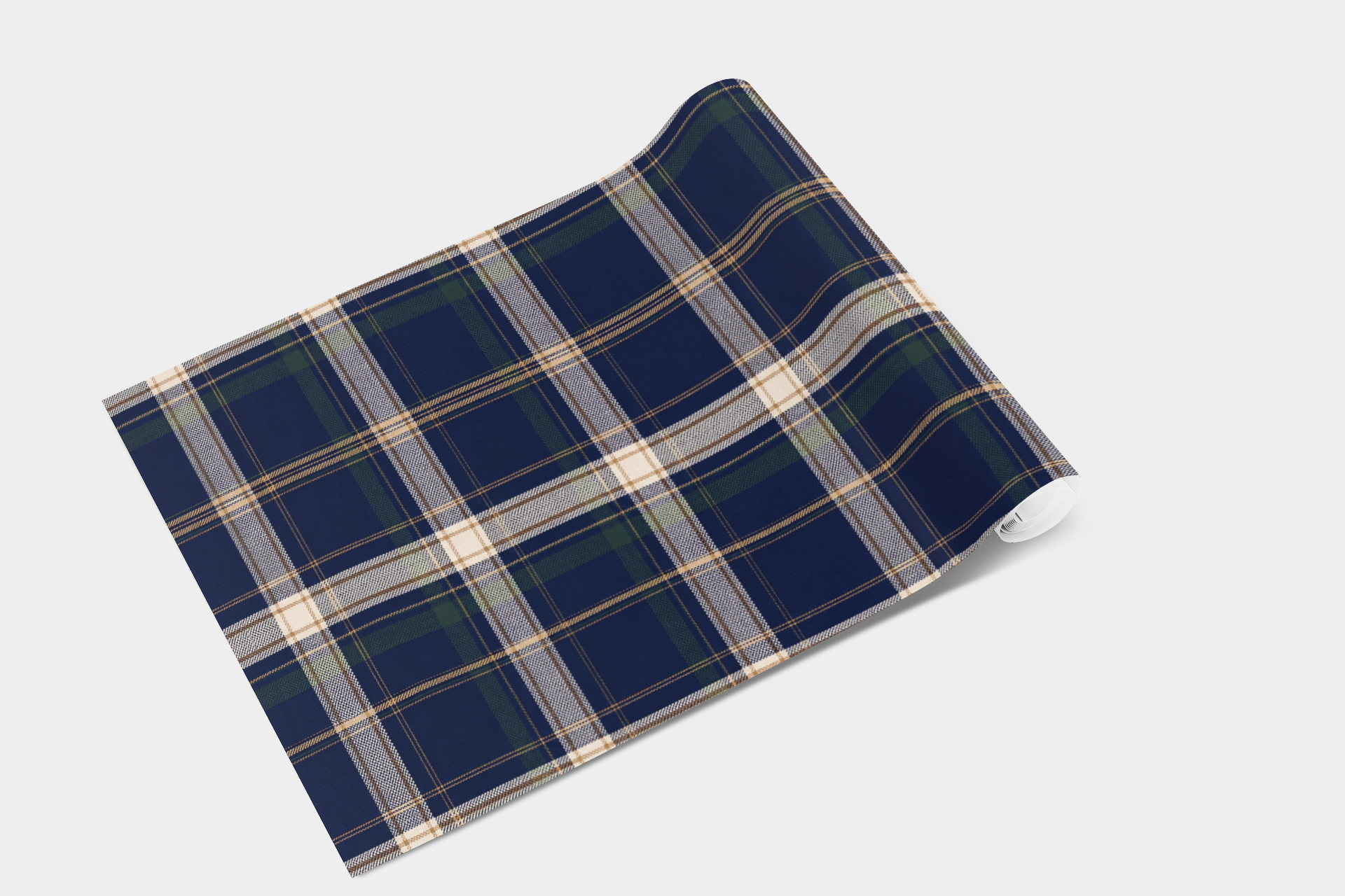 Library Plaid Navy Wallpaper
