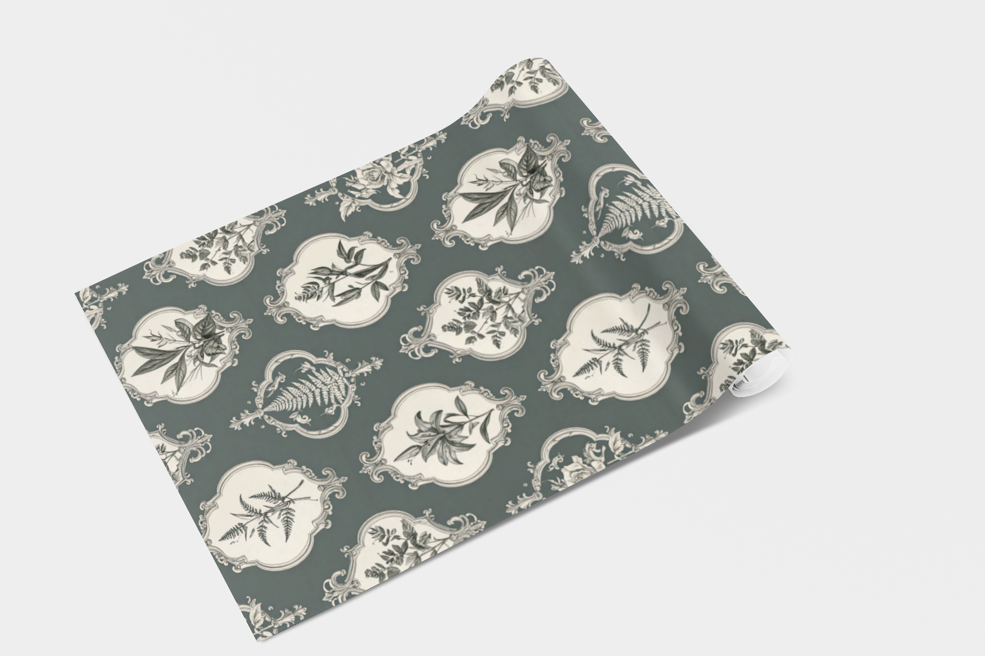 Vintage Botanical Medallion Wallpaper