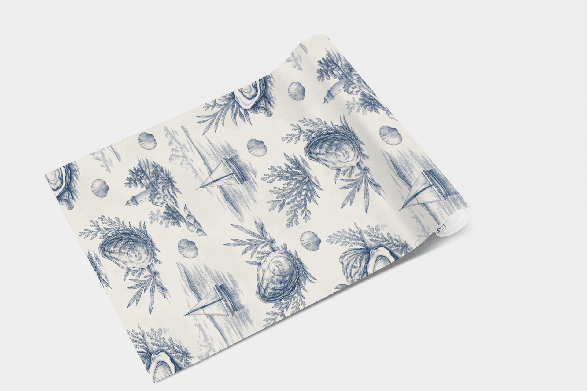 Coastal Oyster Toile Wallpaper Peel and Stick Wallpaper | Accent Haus
