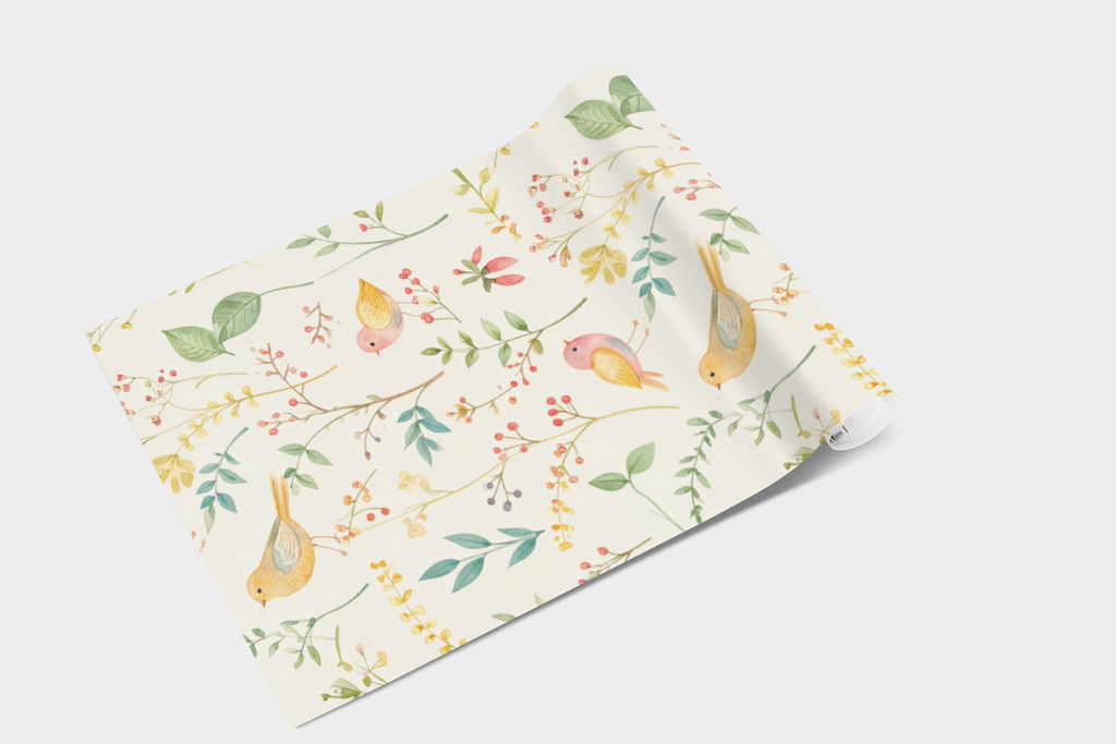 Scandinavian Floral Aviary Wallpaper