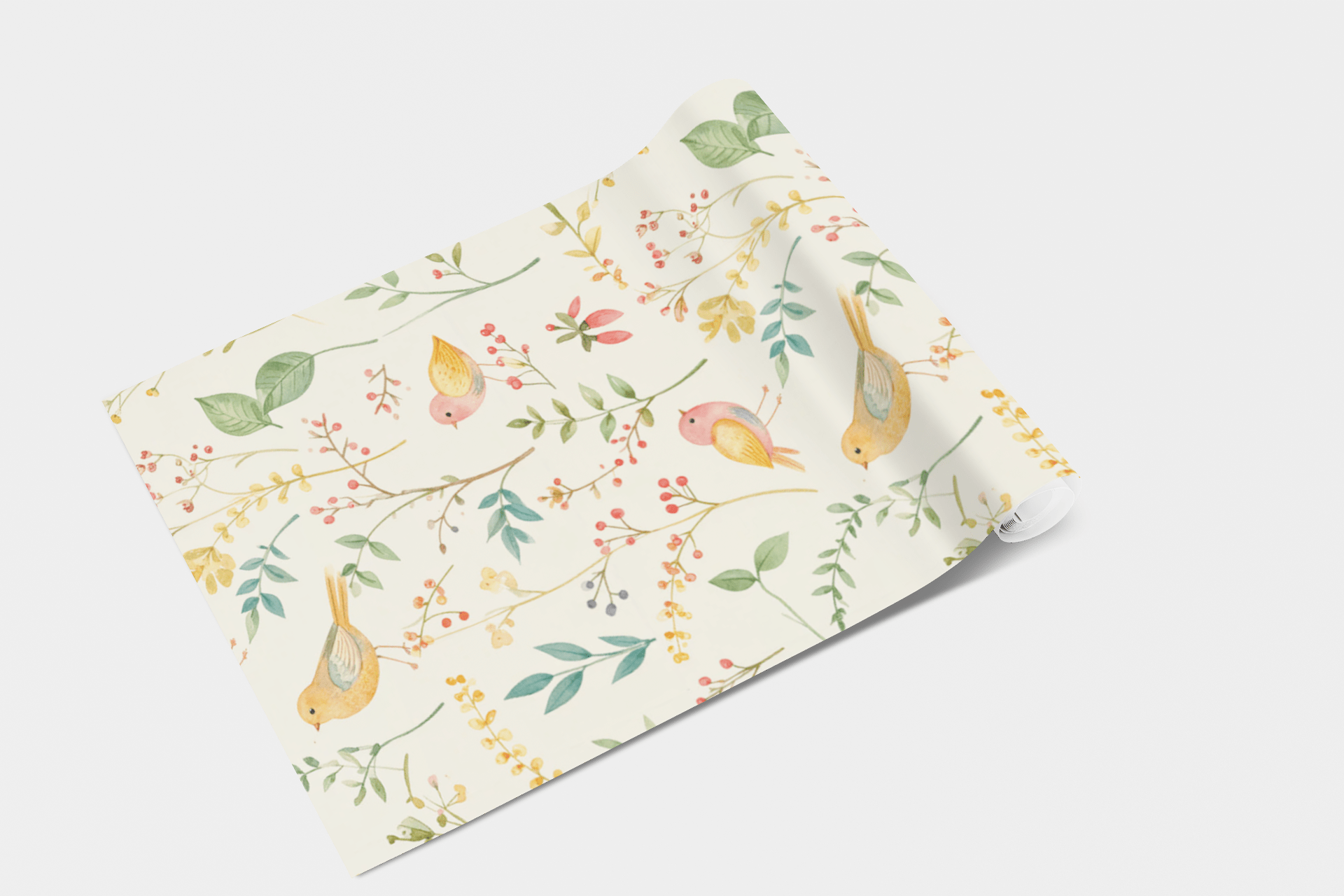 Scandinavian Floral Aviary Wallpaper Peel and Stick Wallpaper | Accent Haus