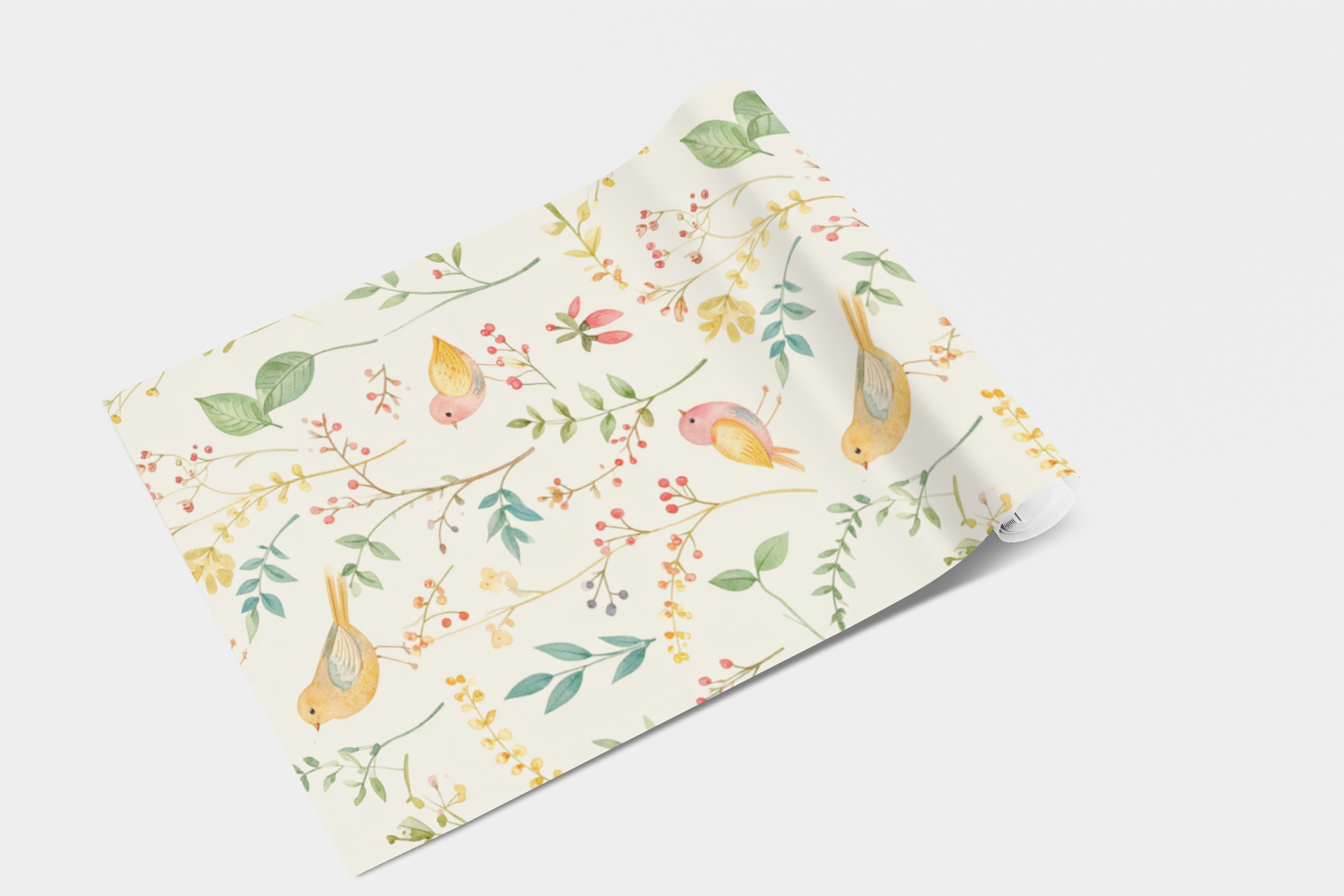 Scandinavian Floral Aviary Wallpaper