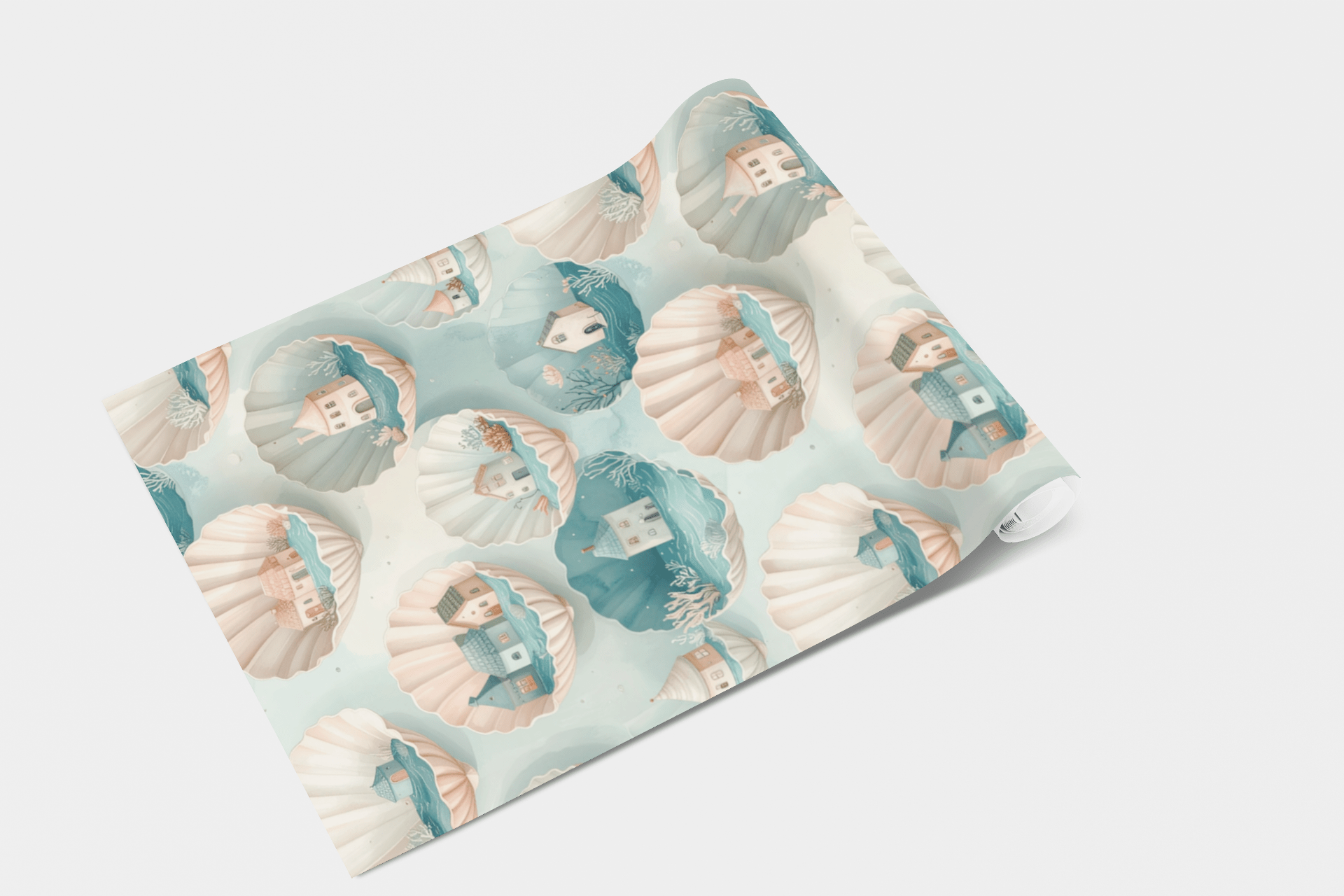 Shell Pocket Villages Wallpaper Peel and Stick Wallpaper | Accent Haus