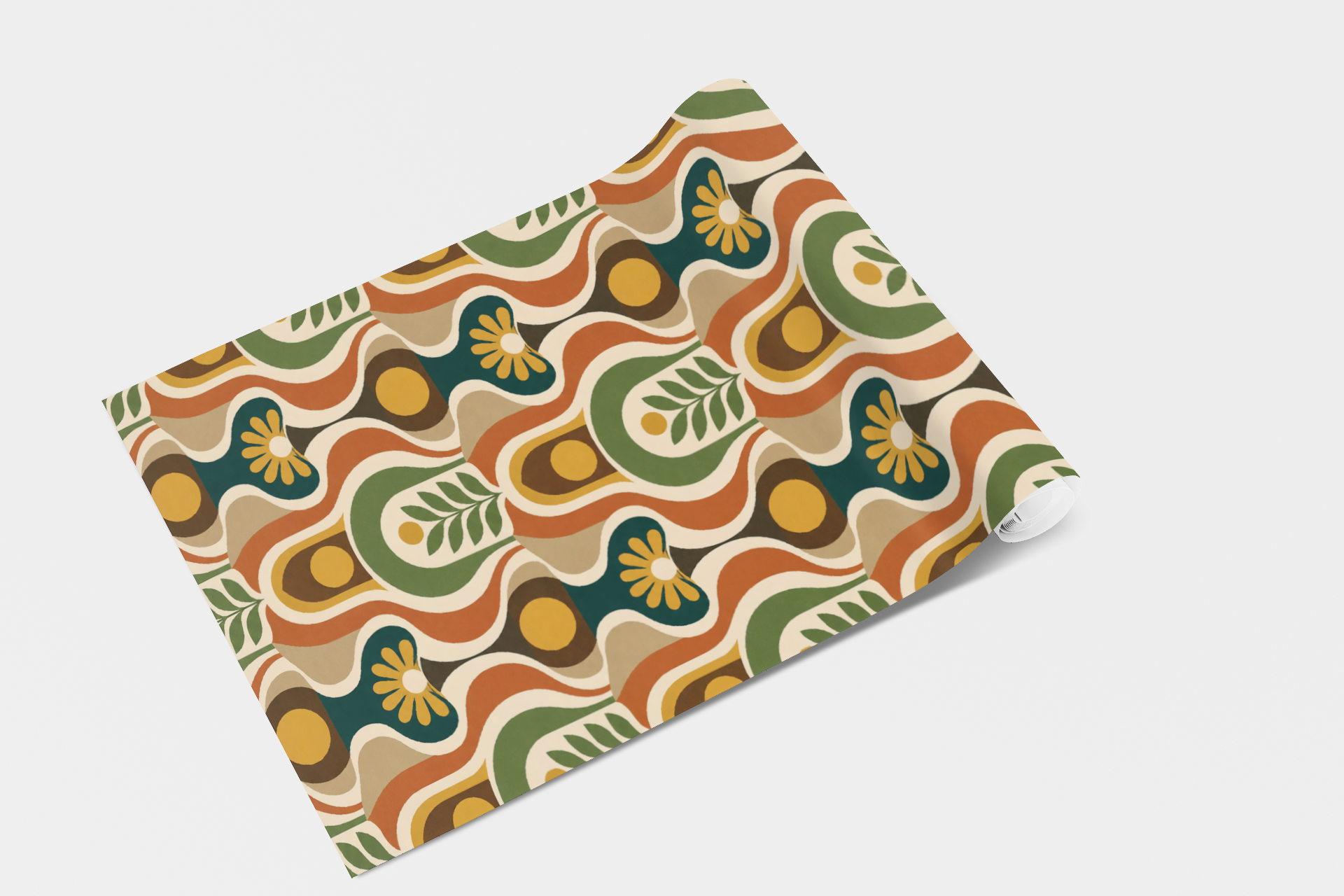 Retro 70s Curves Wallpaper