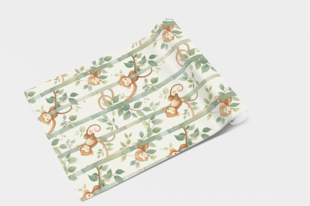 Jungle Monkey Playroom Wallpaper
