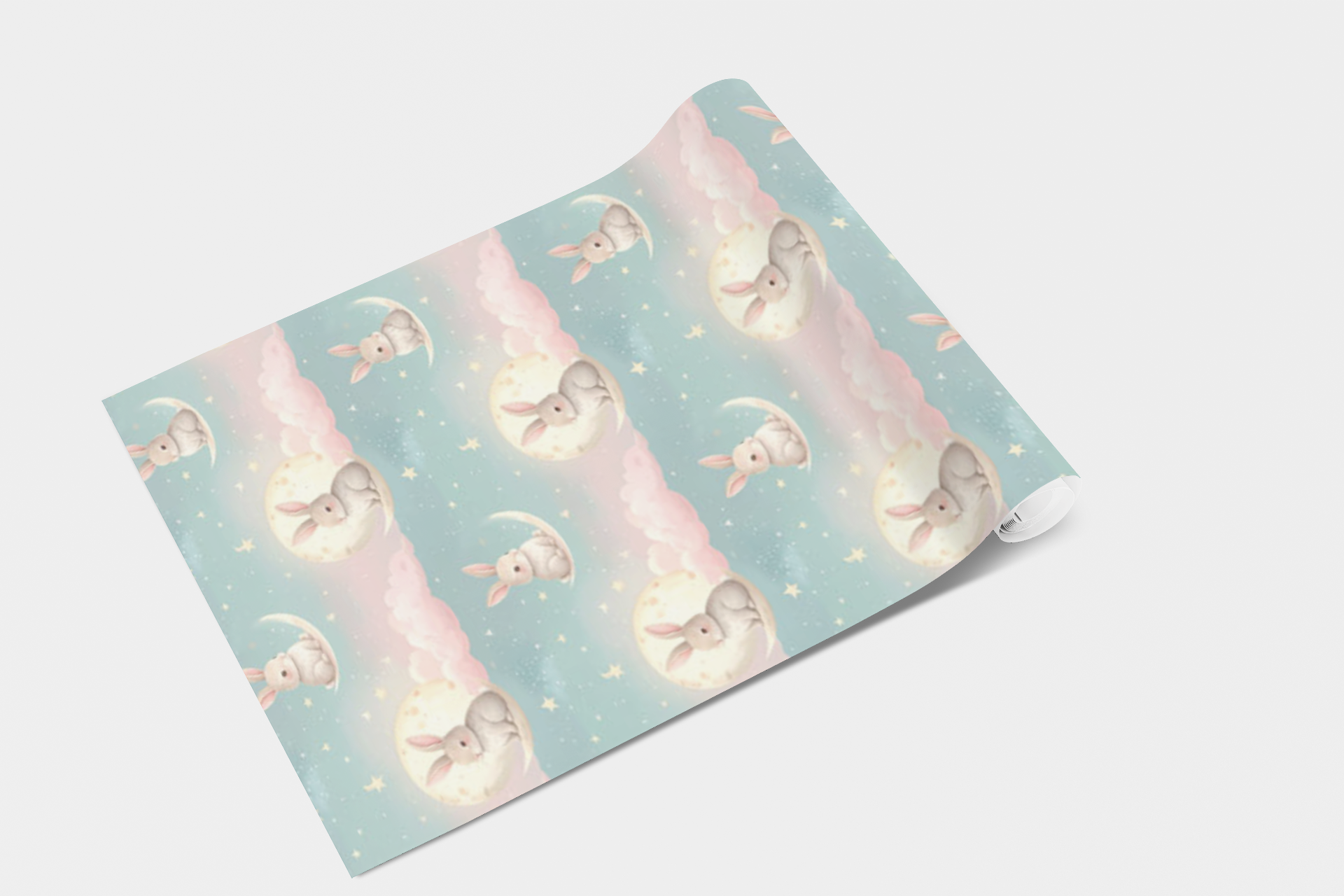 Moonlit Bunny Garden Wallpaper