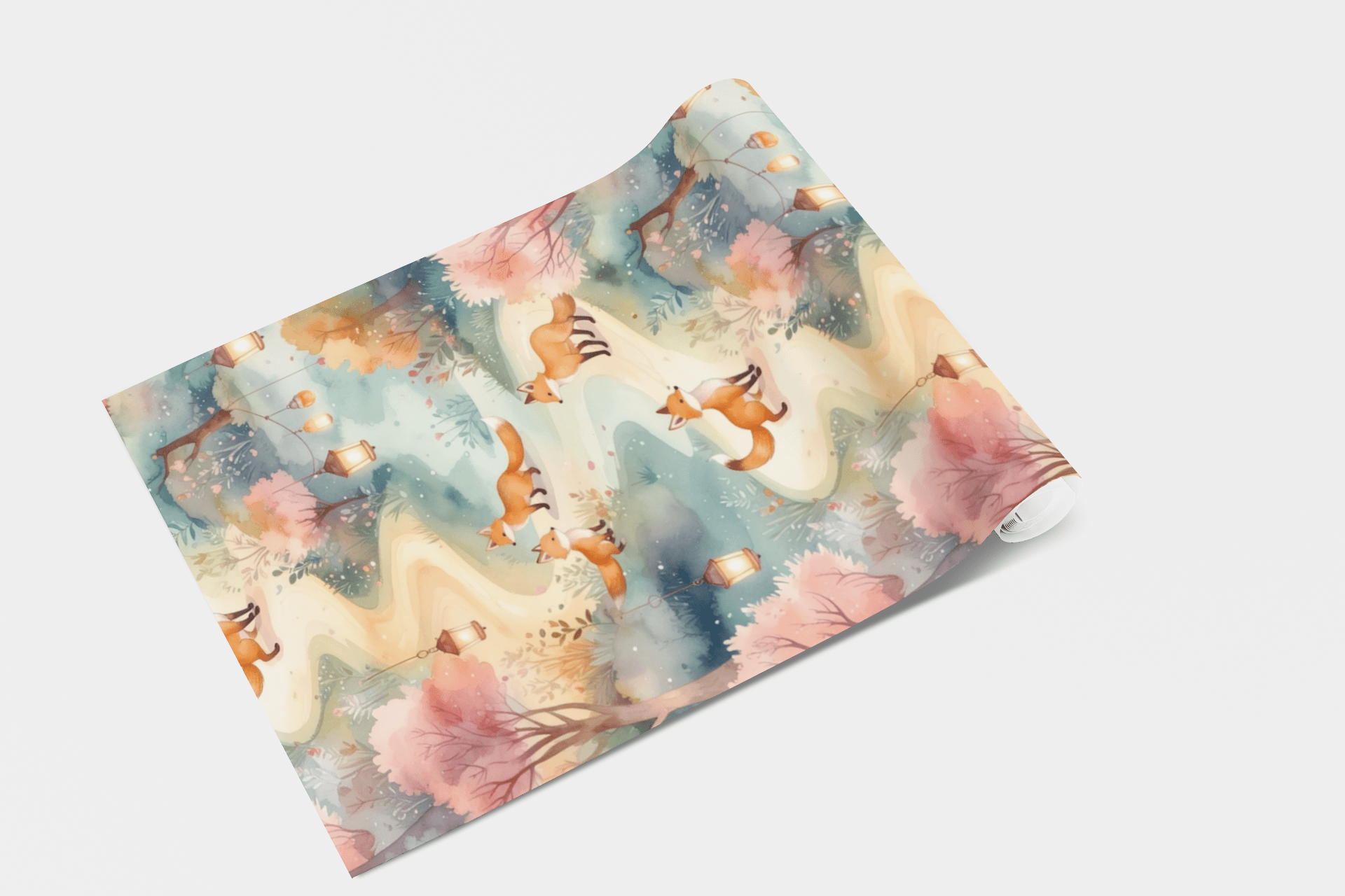 Fox Lantern Festival Wallpaper Peel and Stick Wallpaper | Accent Haus