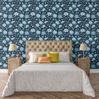 Luminous Blue Garden Wallpaper