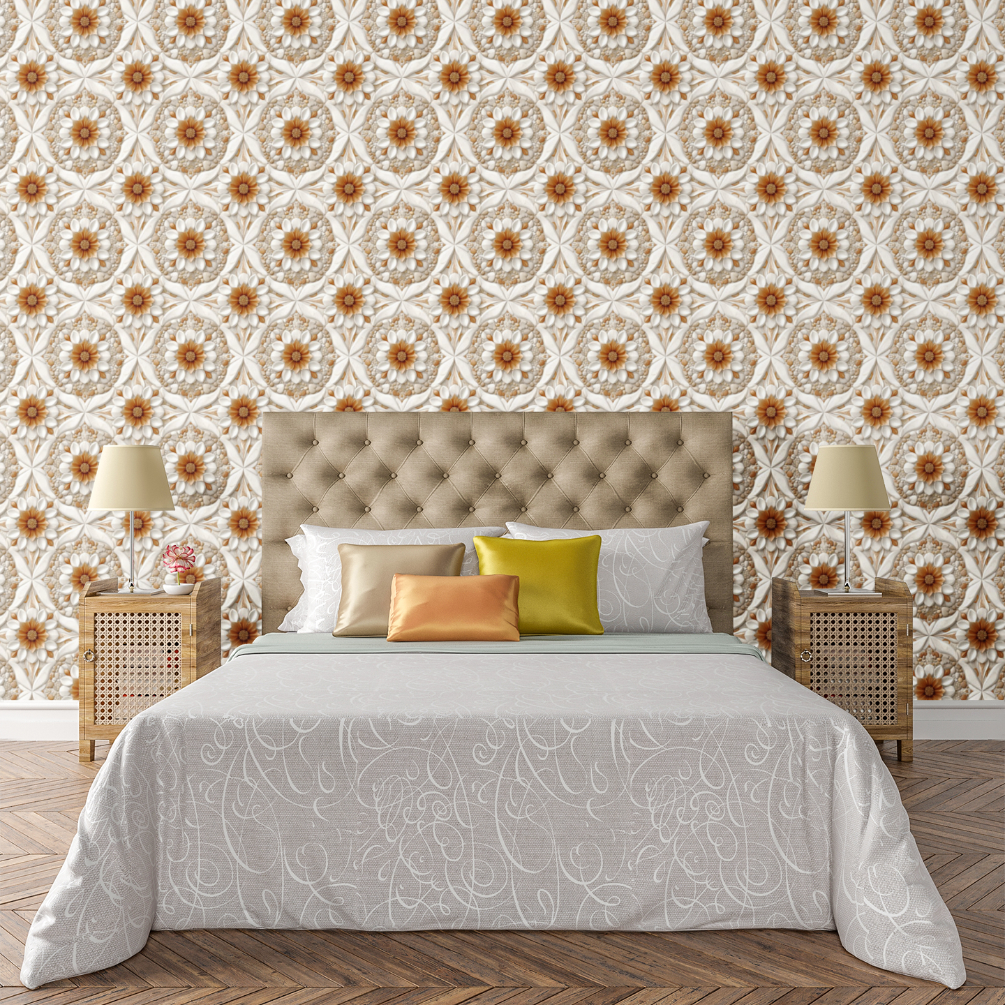 Luxe Pebble Botanics Wallpaper