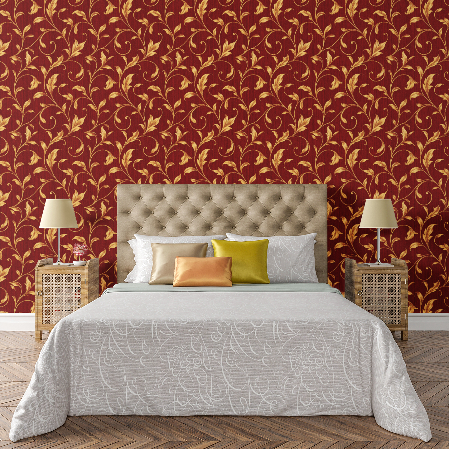 Holiday Gold Ornament Wallpaper