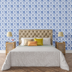 Blue Willow Trellis Wallpaper