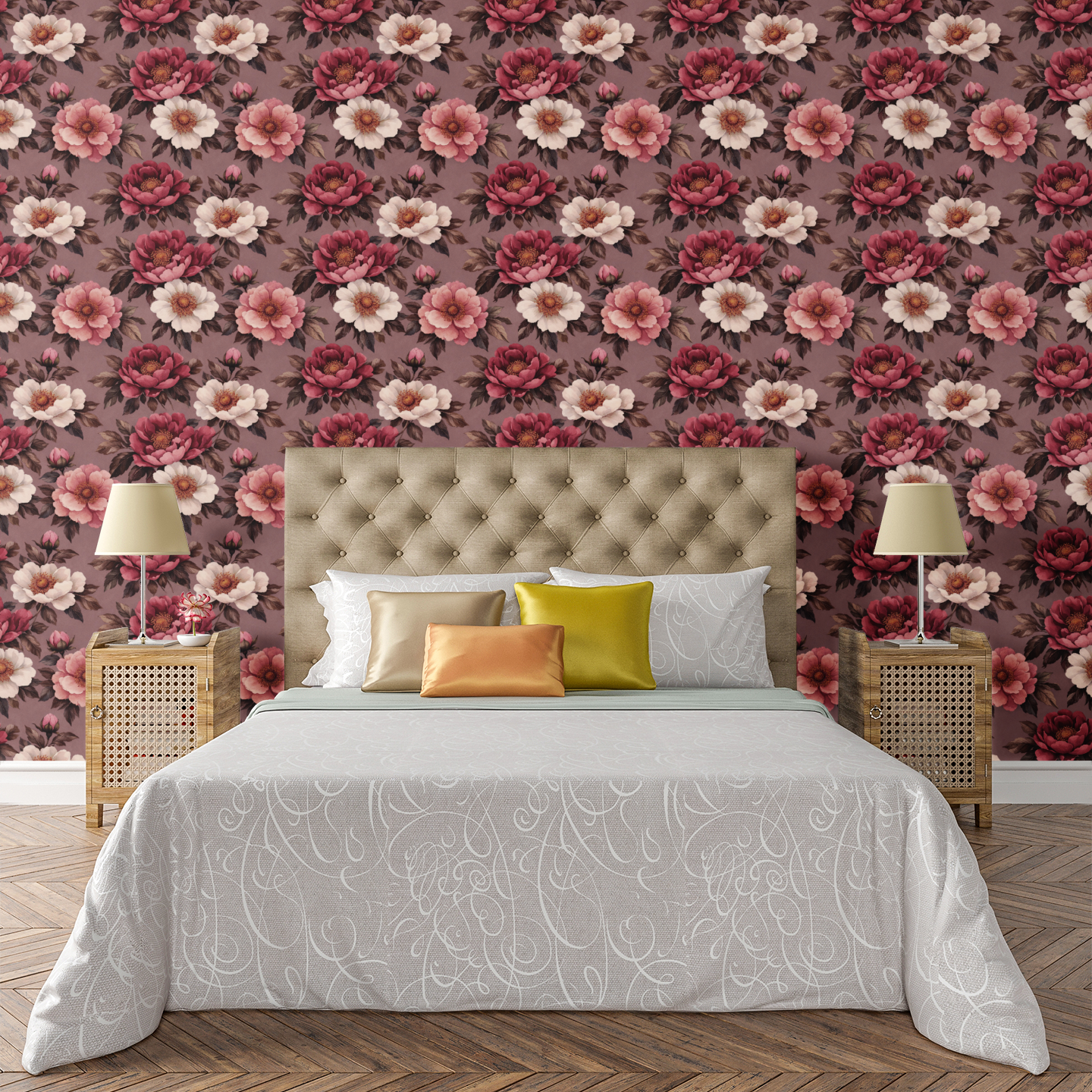 Antique Blossom Harmony Wallpaper