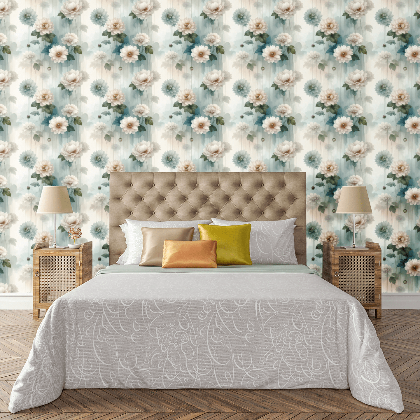 Soft Bloom Waterveil Wallpaper Peel and Stick Wallpaper | Accent Haus