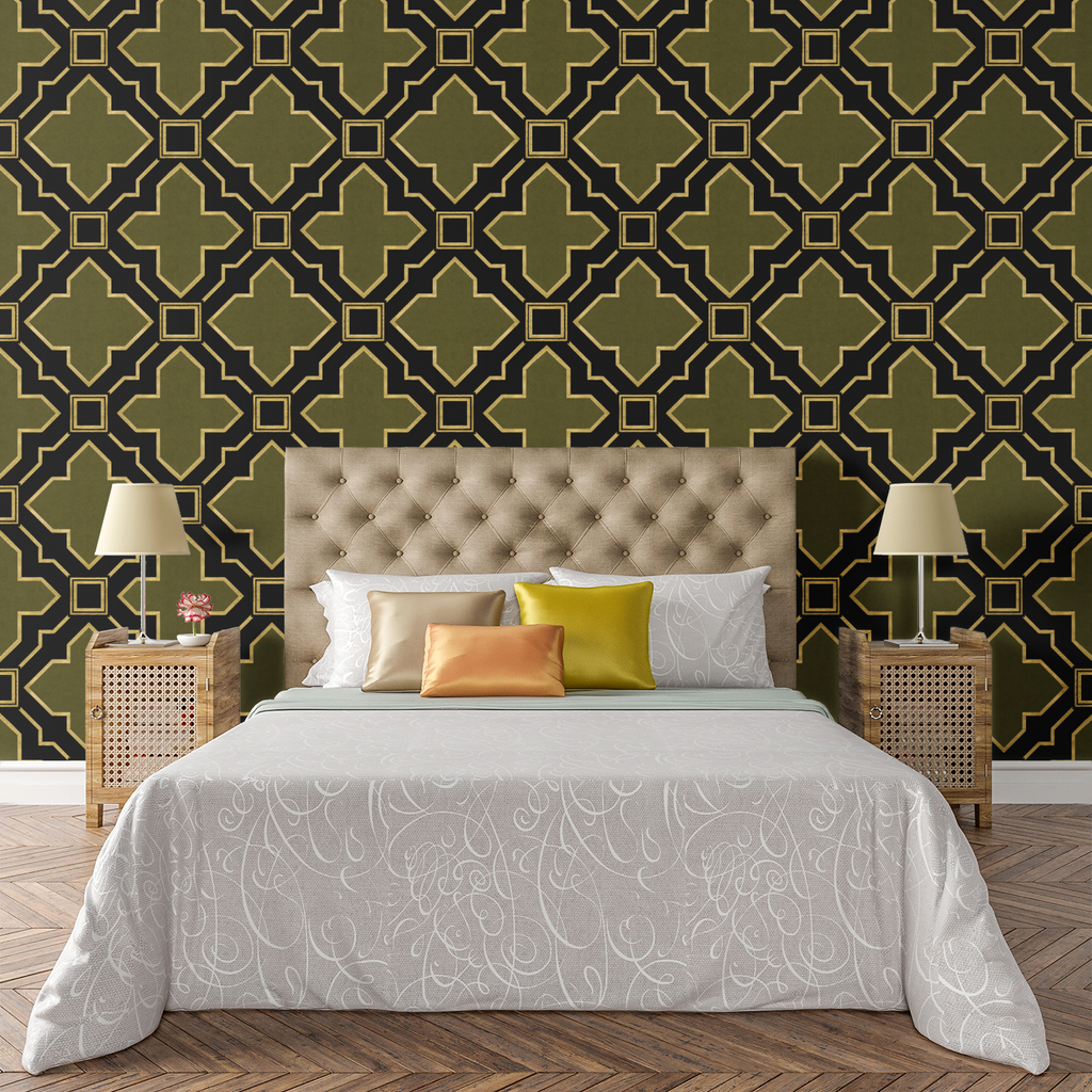 Black Olive Grid Wallpaper