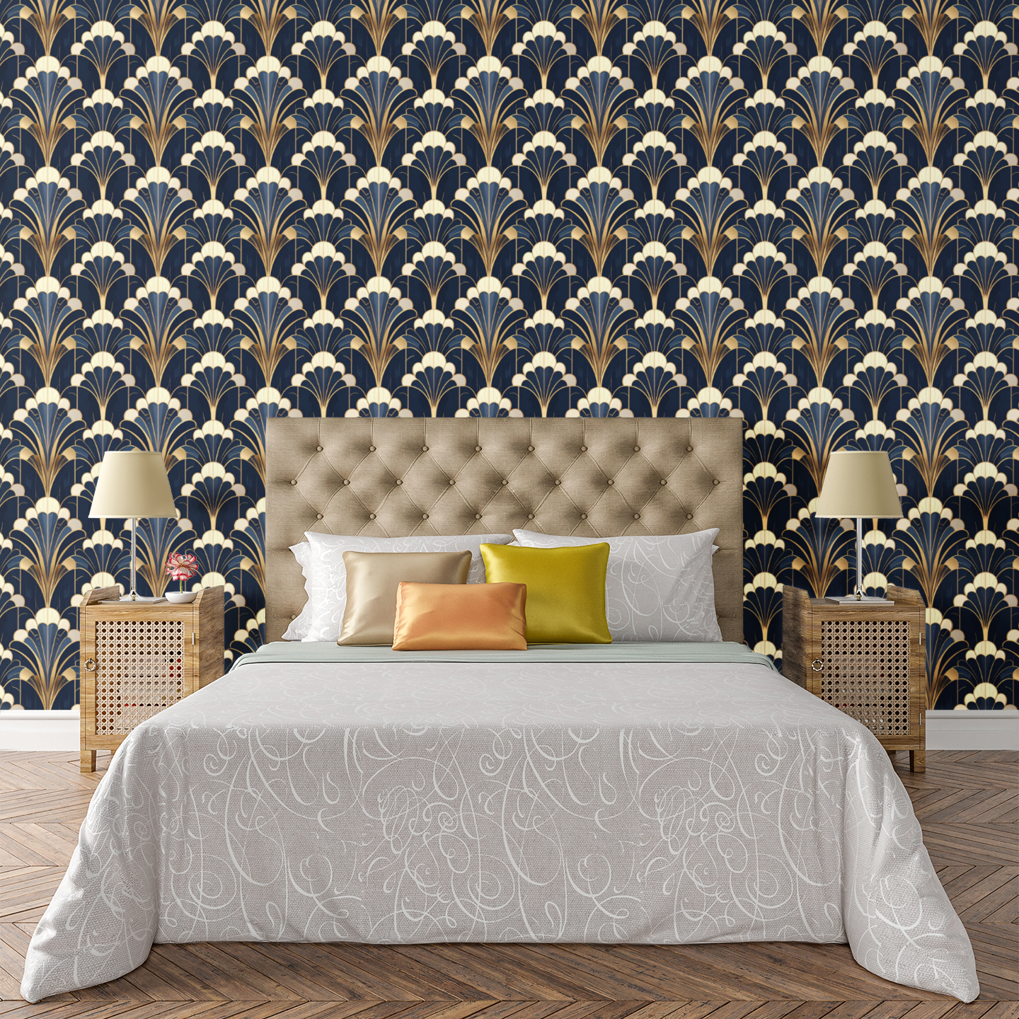 Art Deco Fan Bloom Wallpaper