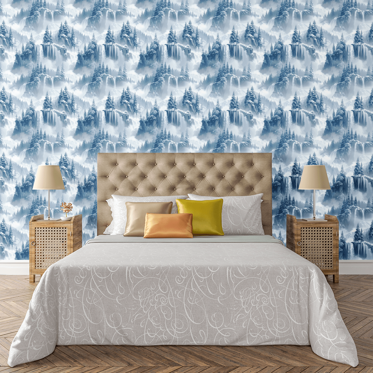 Frosted Pine Waterways Wallpaper Peel and Stick Wallpaper | Accent Haus