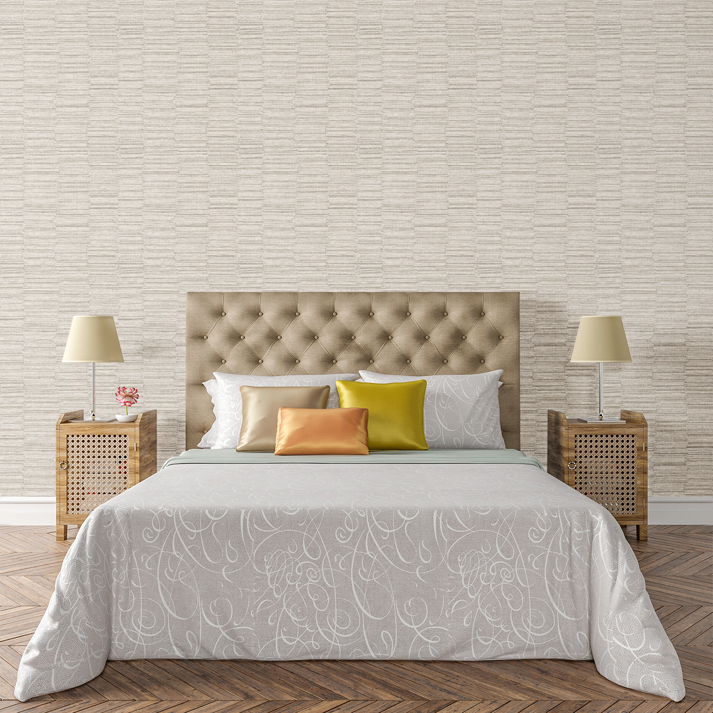 Estate Grasscloth Greige Wallpaper