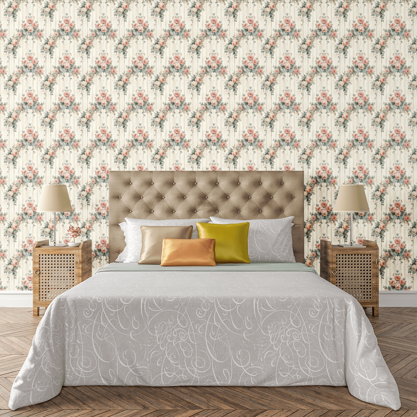 Cascading Garden Columns Wallpaper Peel and Stick Wallpaper | Accent Haus