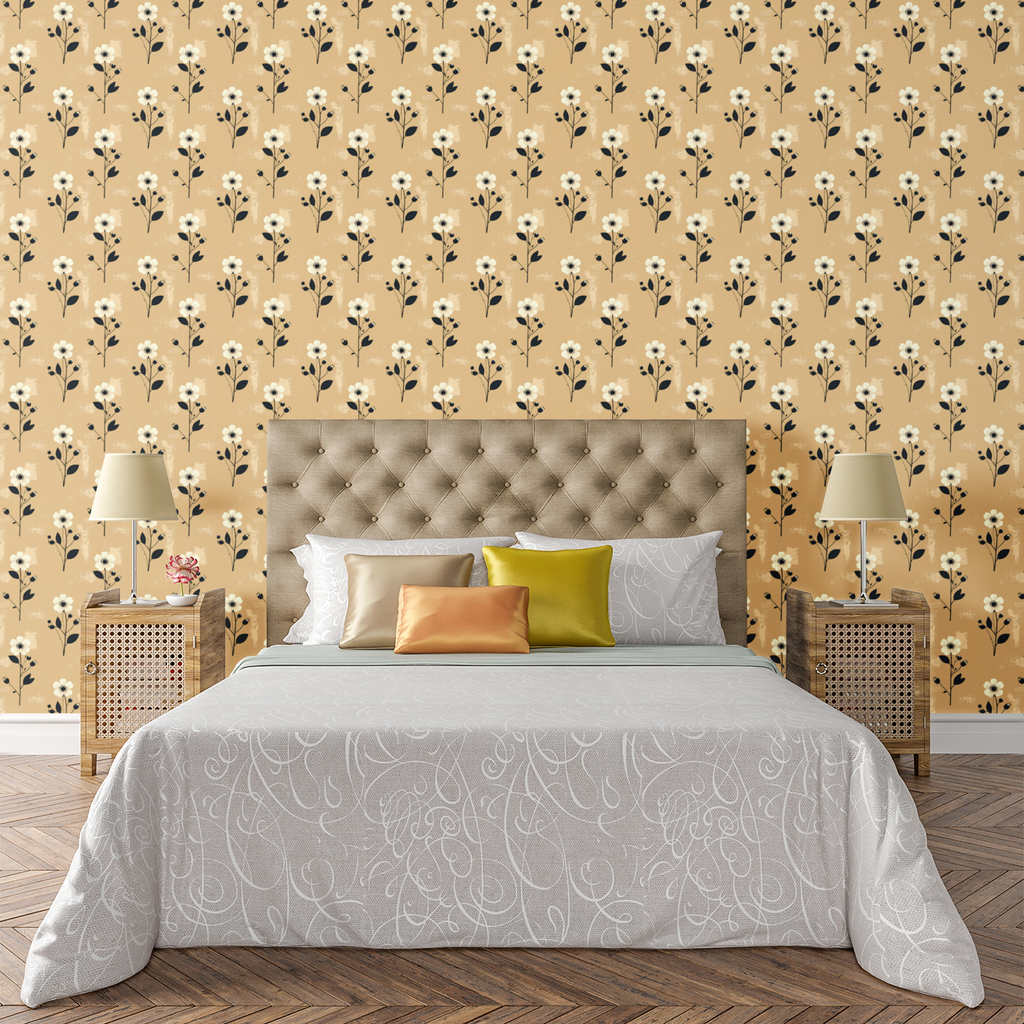 Gilded Meadow Sketch Wallpaper