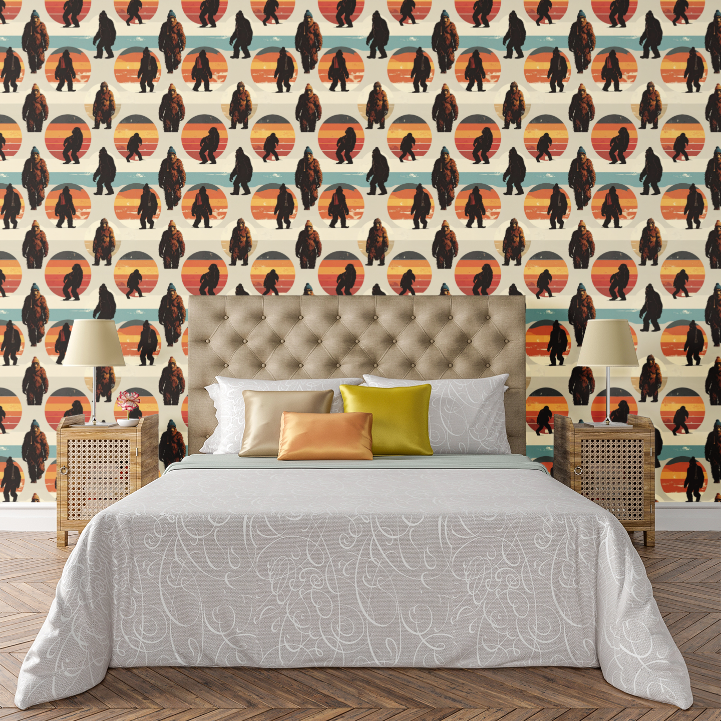 Bigfoot Sunset Stripe Wallpaper