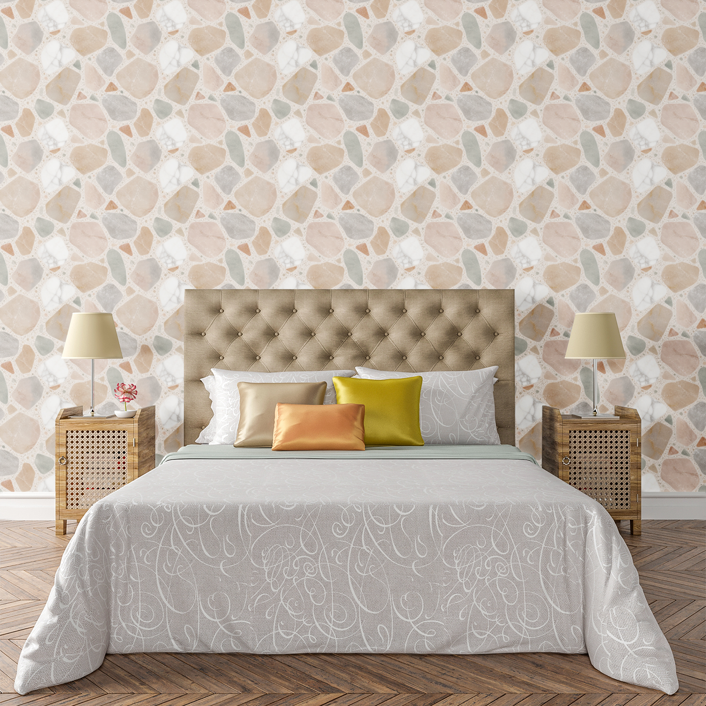 Painted Terrazzo Chips Wallpaper