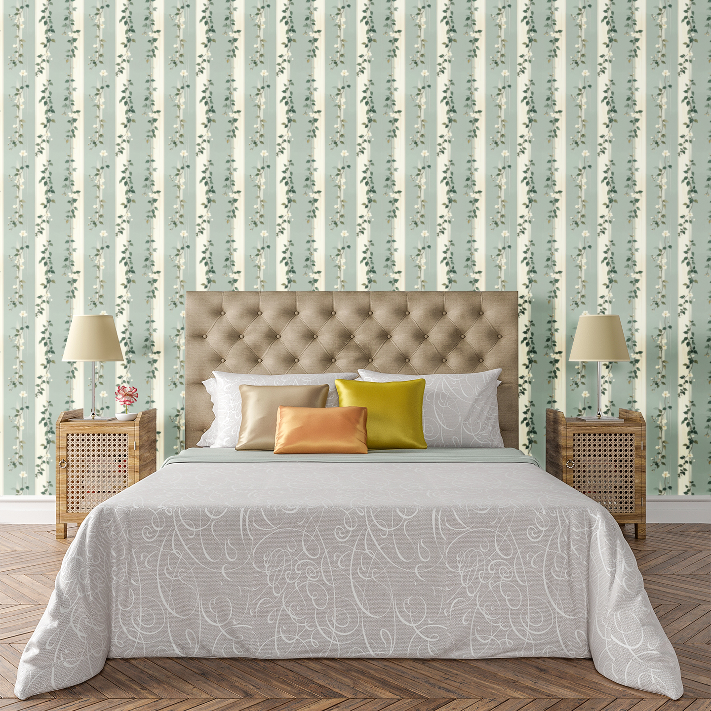 Cascading Botanical Vines Wallpaper