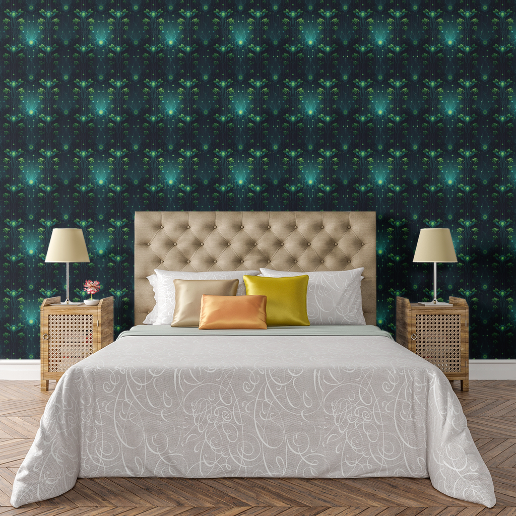 Pixel Circuit Garden Wallpaper