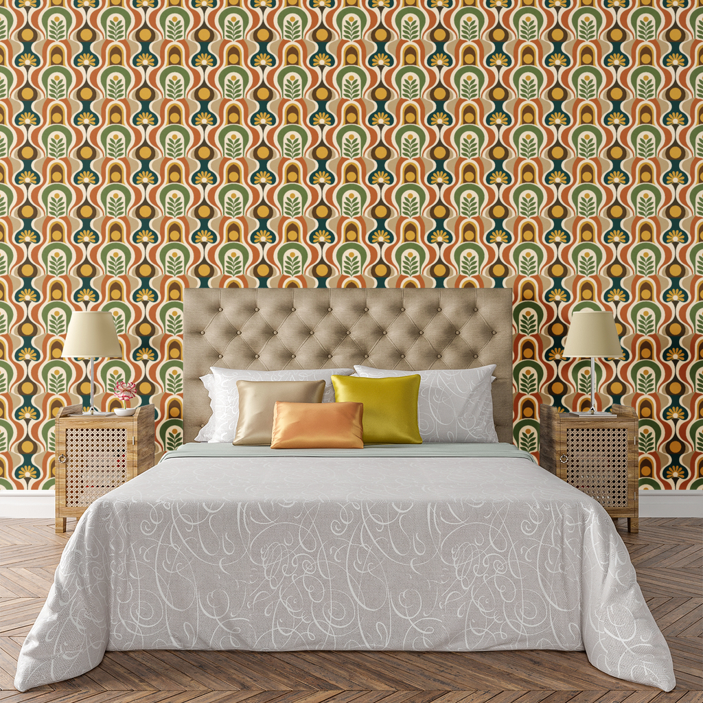 Retro 70s Curves Wallpaper