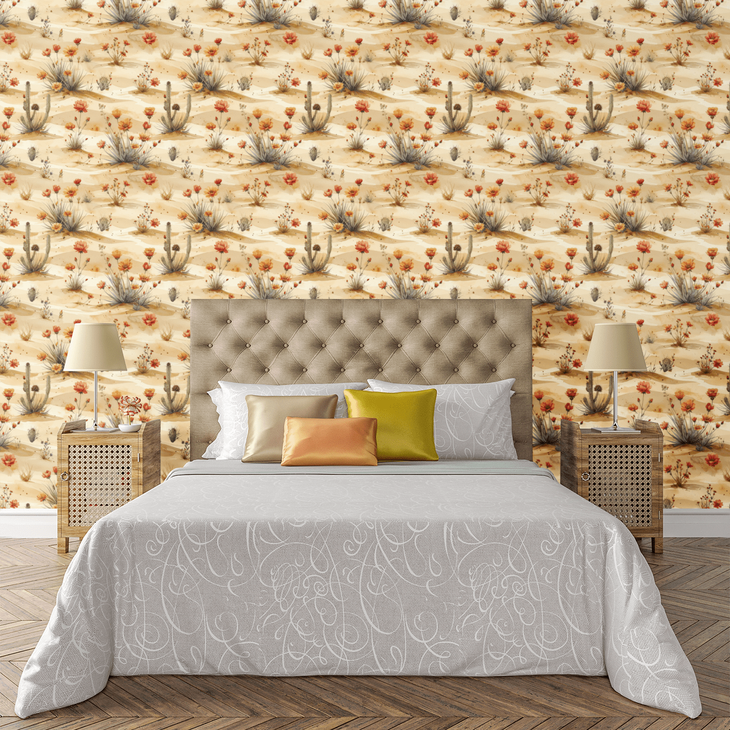 Miniature Desert Bloom Wallpaper Peel and Stick Wallpaper | Accent Haus
