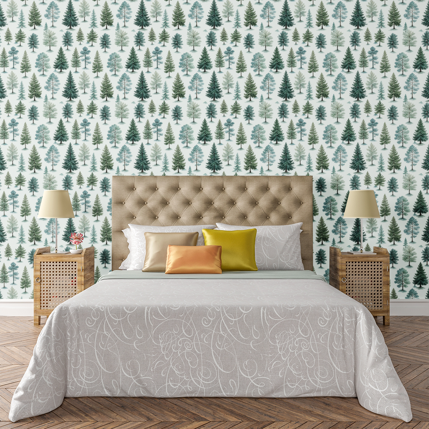 Holiday Pine Forest Wallpaper