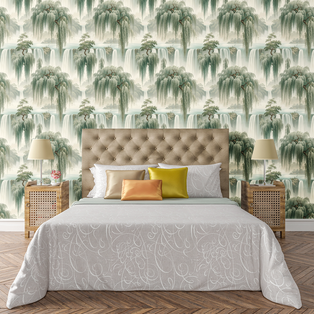 Willow Curtain Waterfall Wallpaper