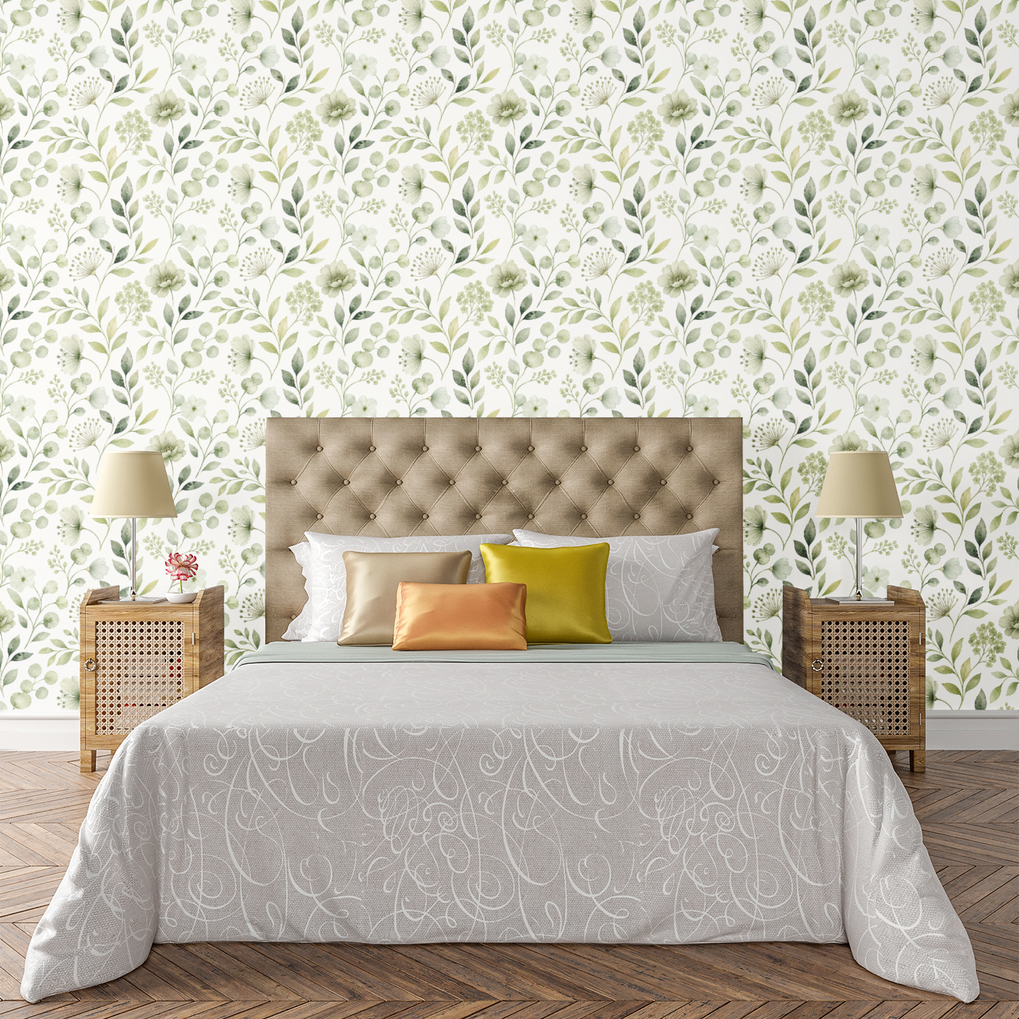 Botanical Guest Green Wallpaper