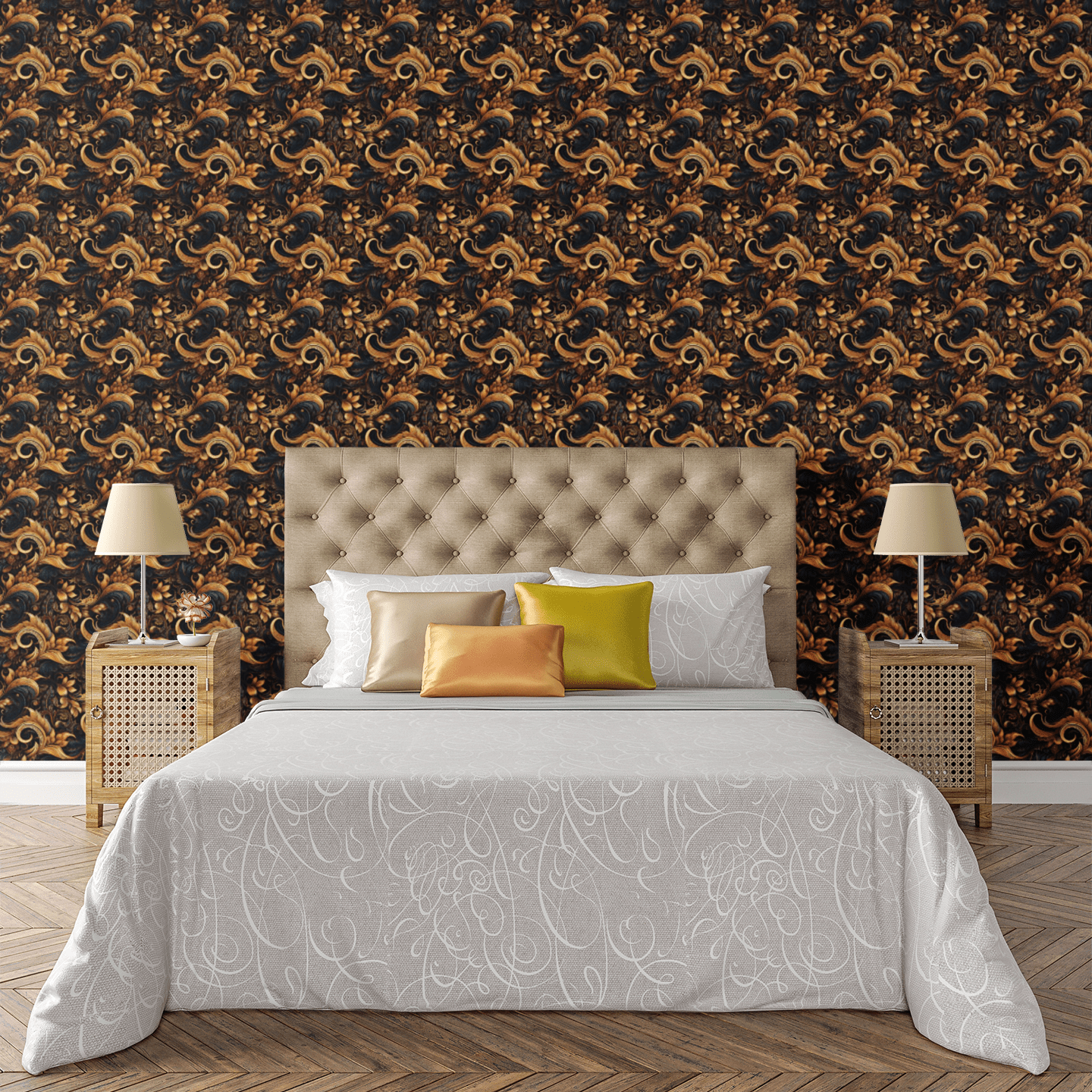 Golden Renaissance Wallpaper Peel and Stick Wallpaper | Accent Haus