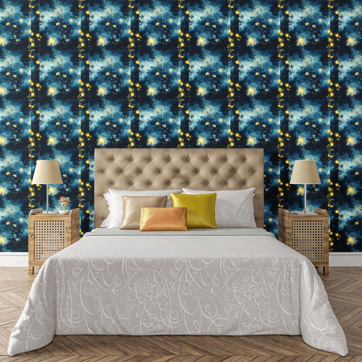 Midnight Firefly Wallpaper Peel and Stick Wallpaper | Accent Haus