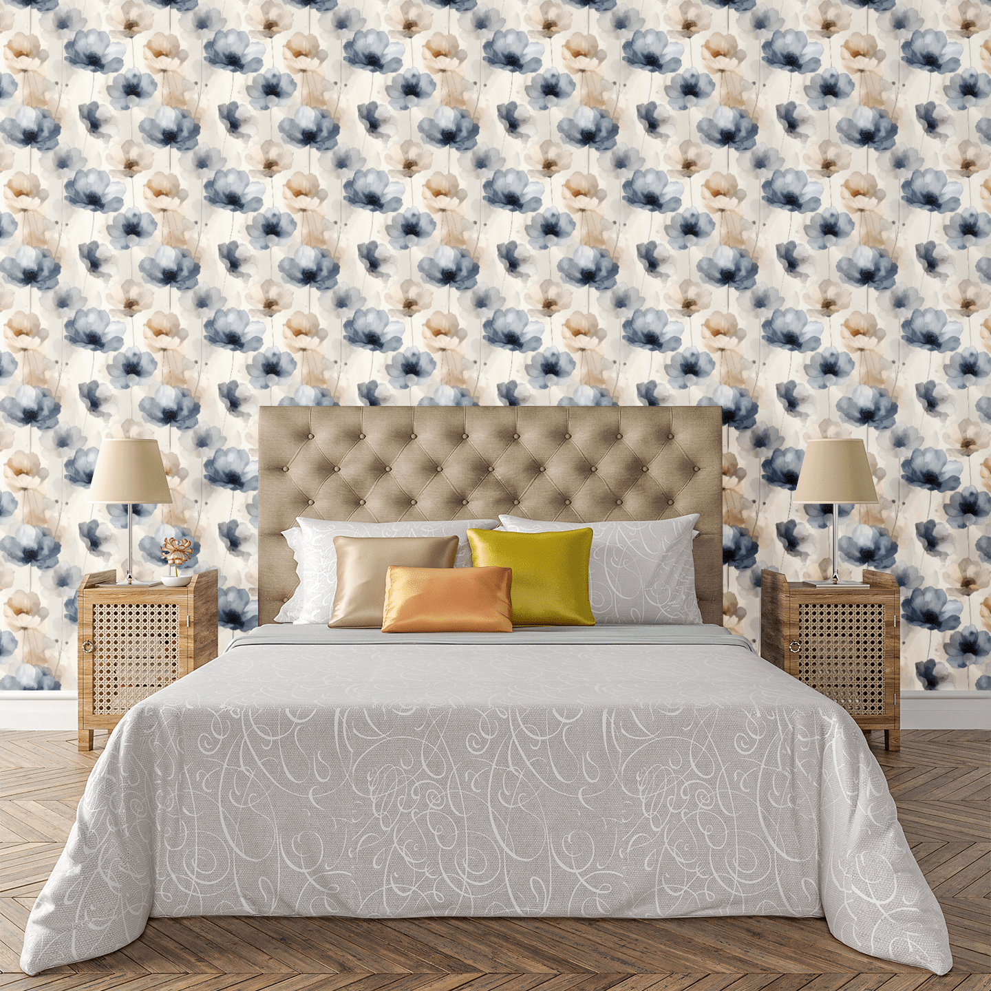 Abstract Ink Bloom Wallpaper Peel and Stick Wallpaper | Accent Haus