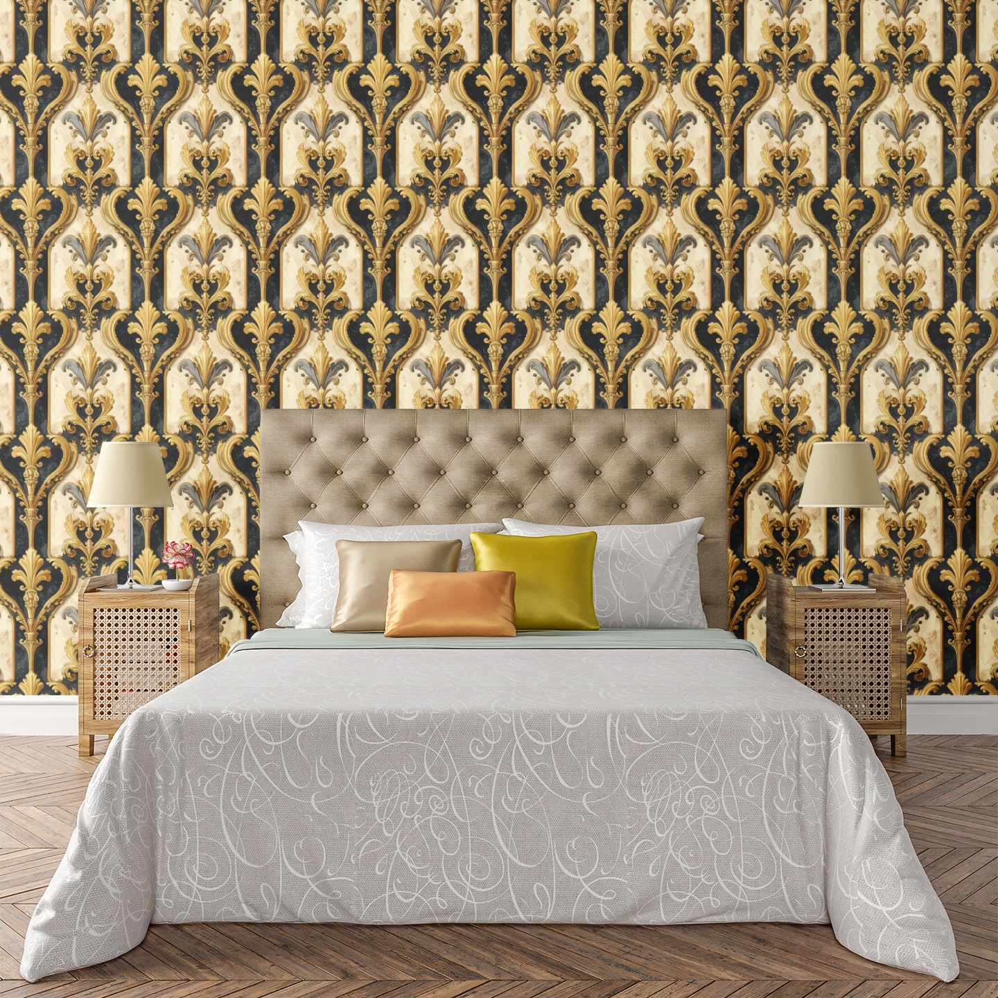 Venetian Velvet Scrolls Wallpaper