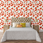 Summer Flowers II White Wallpaper